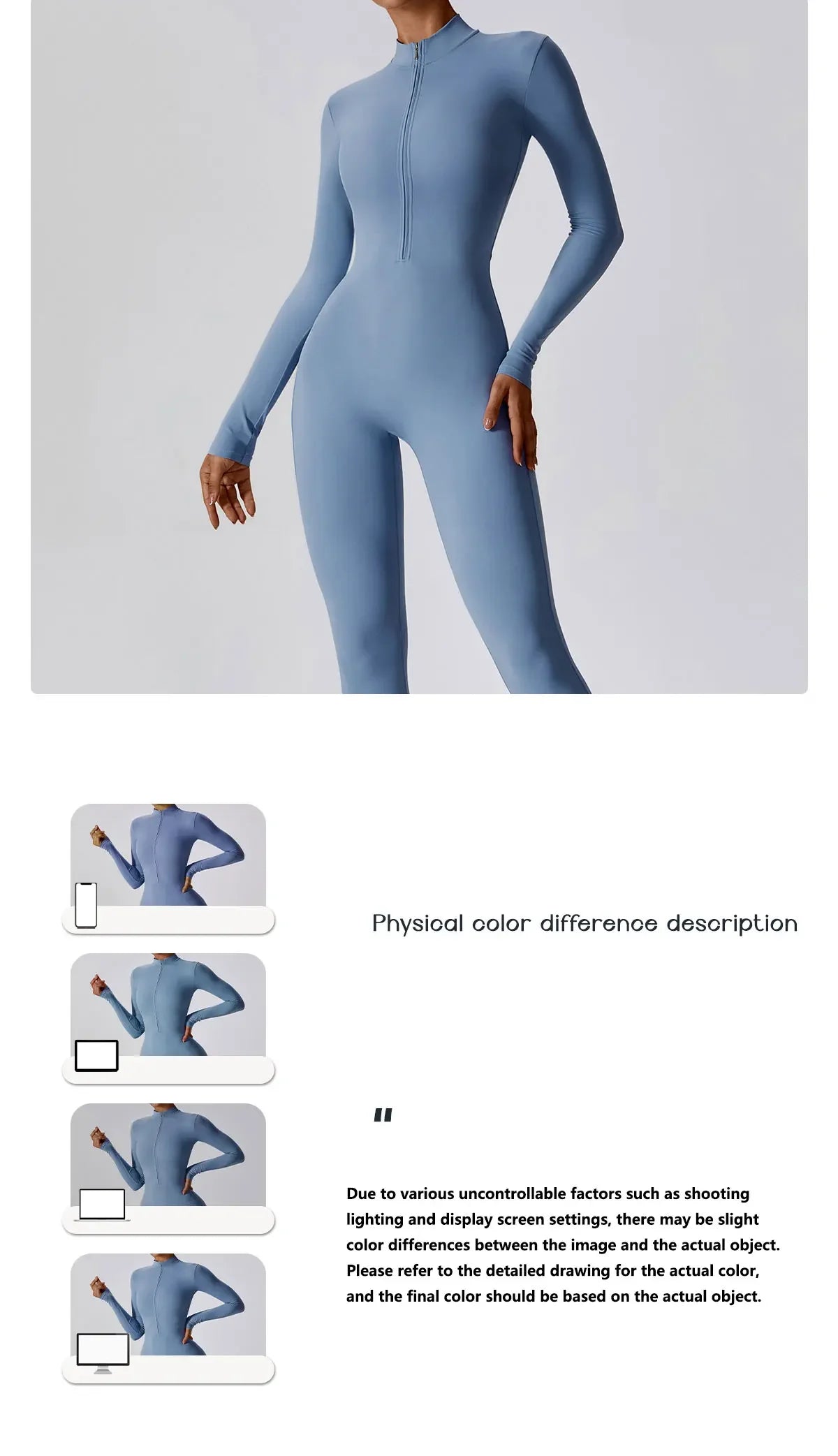 Women's Seamless Zip-Front Full-Length Active Jumpsuit – Anti-Pilling, Breathable Yoga Bodysuit