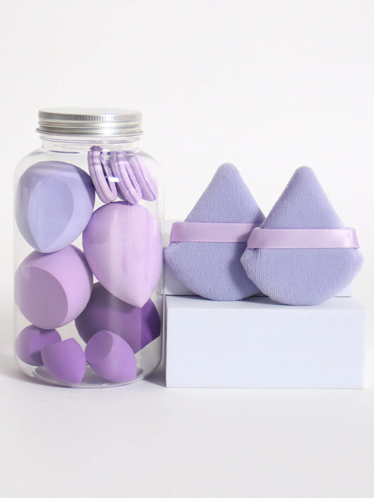 12-Piece Makeup Sponge & Puff Set – Multi-Colour, Soft Blend Finish