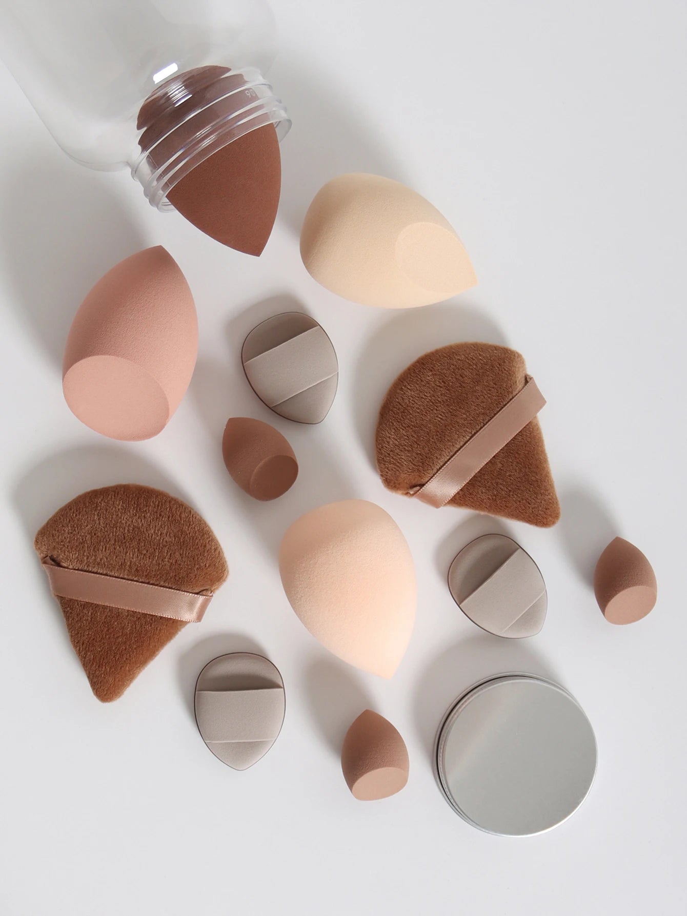 12-Piece Makeup Sponge & Puff Set – Multi-Colour, Soft Blend Finish