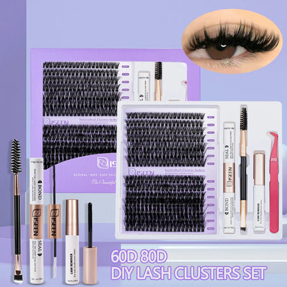 DIY Eyelash Extension Kit – Individual Cluster Lashes with Bond, Seal, Remover & Tools