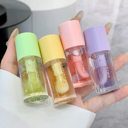 Water Light Lip Gloss Moisturiser Transparent Jelly Mirror Fruit Crystal Lip Oil Clear Hydrating Plumping Korean Lip Care Makeup