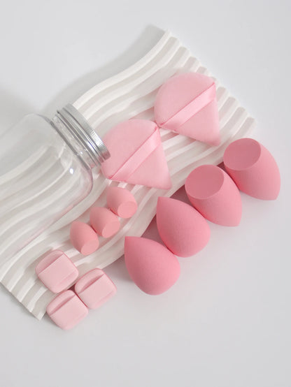 12-Piece Makeup Sponge & Puff Set – Multi-Colour, Soft Blend Finish