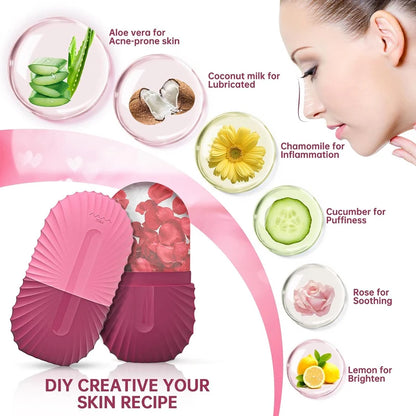Silicone Ice Face Roller Mould – DIY Facial Ice Cube for Pore Care, Acne Relief & Skin Toning
