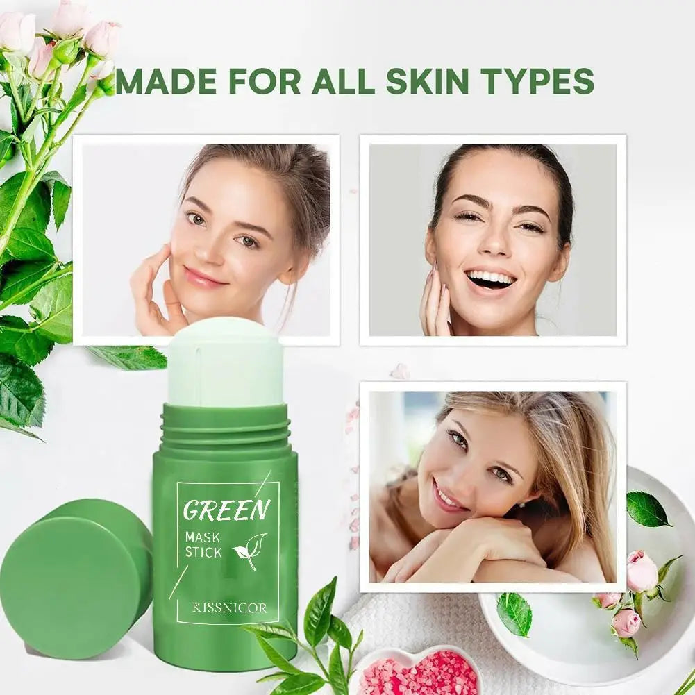 Face Clean Mask Green Tea - Shrink pores Deep Blackhead Remover facial Cleansing Moisturizing Mask 40g