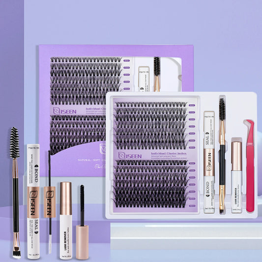 DIY Eyelash Extension Kit – Individual Cluster Lashes with Bond, Seal, Remover & Tools