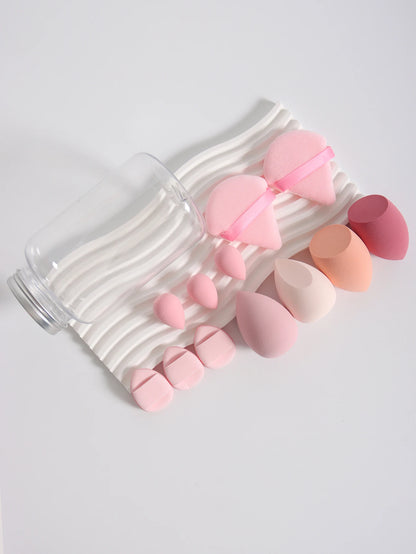 12-Piece Makeup Sponge & Puff Set – Multi-Colour, Soft Blend Finish
