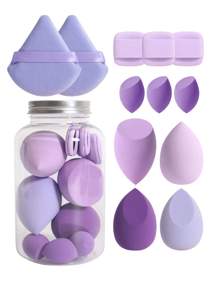 12-Piece Makeup Sponge & Puff Set – Multi-Colour, Soft Blend Finish