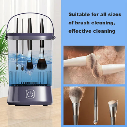 3-in-1 Automatic Electric Makeup Brush Cleaner & Dryer – Rechargeable Type-C Charging Cosmetic Brush Washing Tool