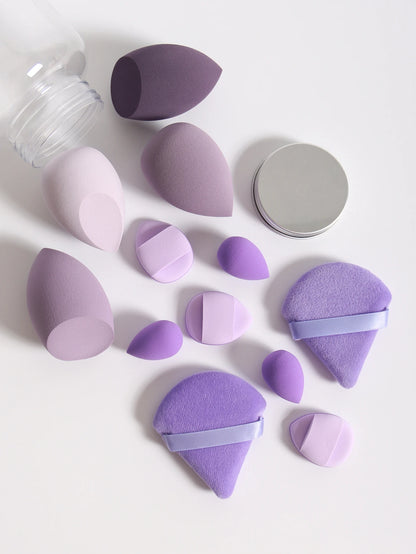 12-Piece Makeup Sponge & Puff Set – Multi-Colour, Soft Blend Finish