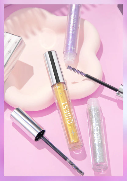 QiBest Glitter Mascara – 4D Silk Fiber Eyelash Lengthening, Curling & Waterproof Mascara