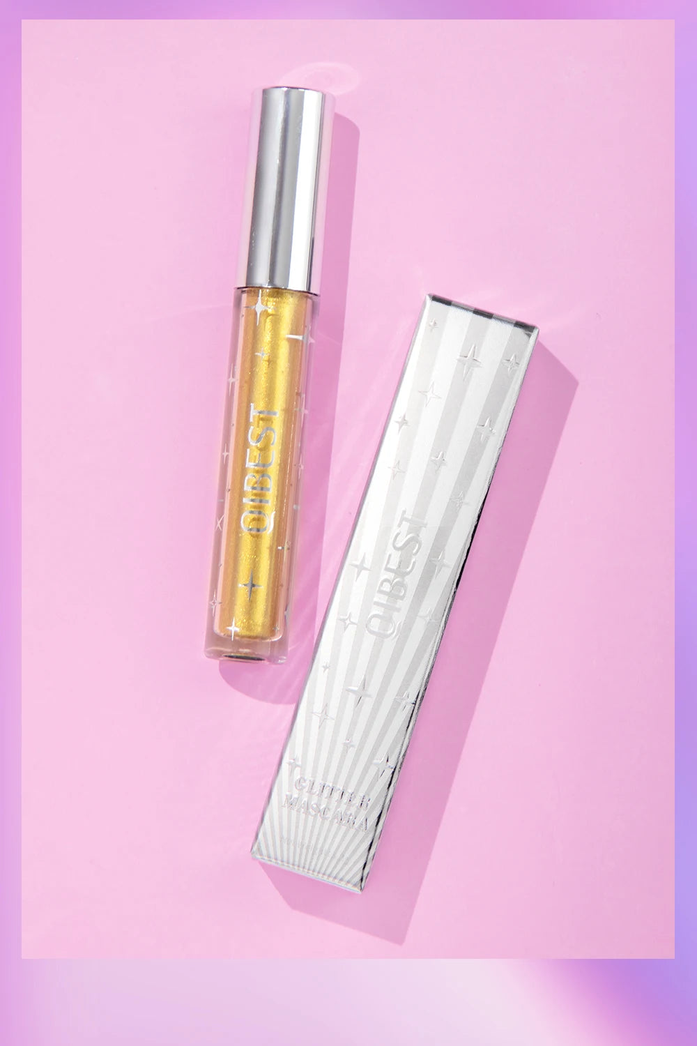QiBest Glitter Mascara – 4D Silk Fiber Eyelash Lengthening, Curling & Waterproof Mascara