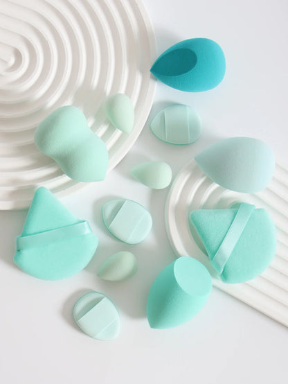 12-Piece Makeup Sponge & Puff Set – Multi-Colour, Soft Blend Finish