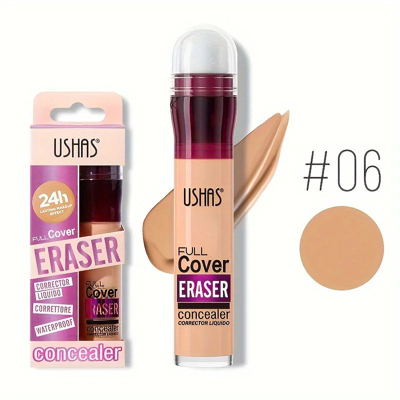 USHAS 12 Color Liquid Concealer Moisturizing Rotating Sponge Head Concealer Long Lasting Lightweight Multi-use Foundation Makeup