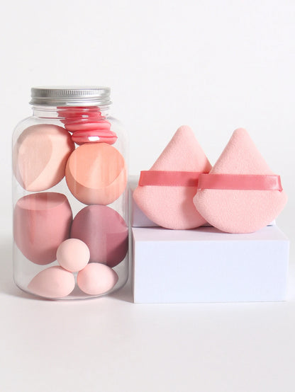 12-Piece Makeup Sponge & Puff Set – Multi-Colour, Soft Blend Finish