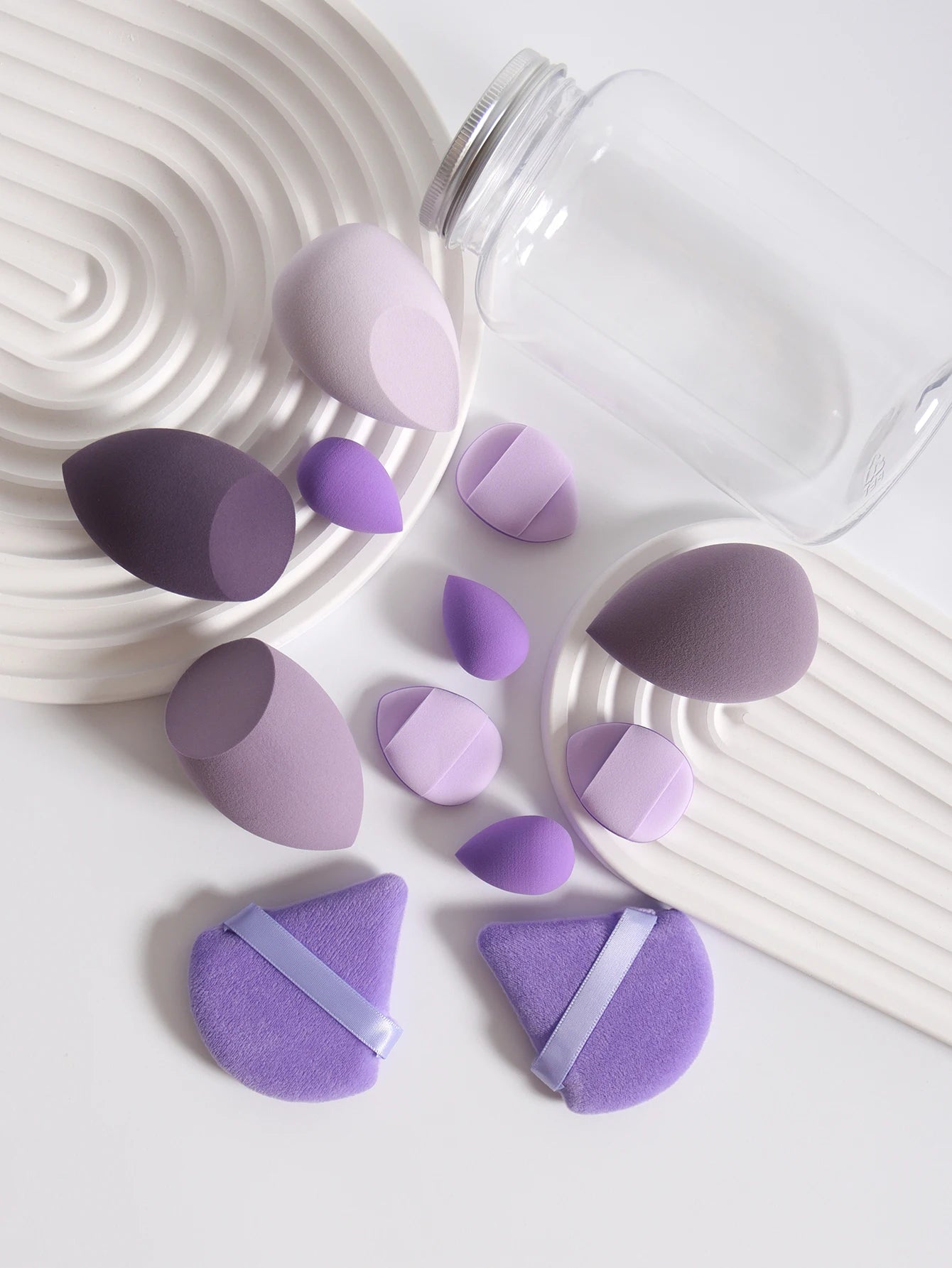 12-Piece Makeup Sponge & Puff Set – Multi-Colour, Soft Blend Finish