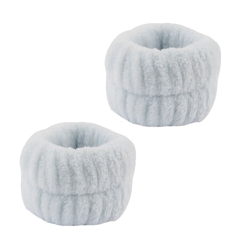 Fluffy Bubble Headband & Wristband Set – For Skincare, Makeup & Face Washing