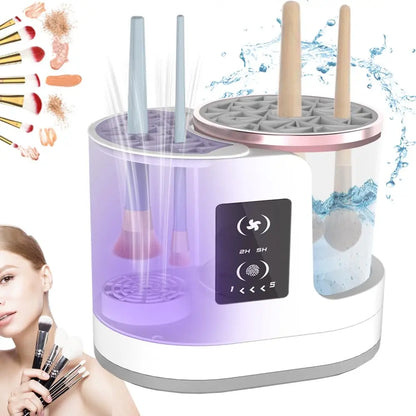 3-in-1 Electric Makeup Brush Cleaner & Dryer – Portable USB Automatic Brush Cleaner and Holder