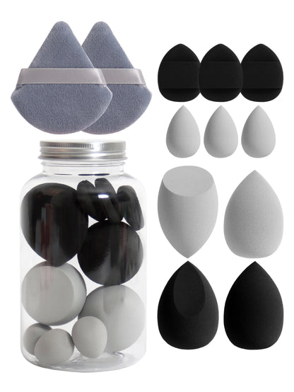 12-Piece Makeup Sponge & Puff Set – Multi-Colour, Soft Blend Finish