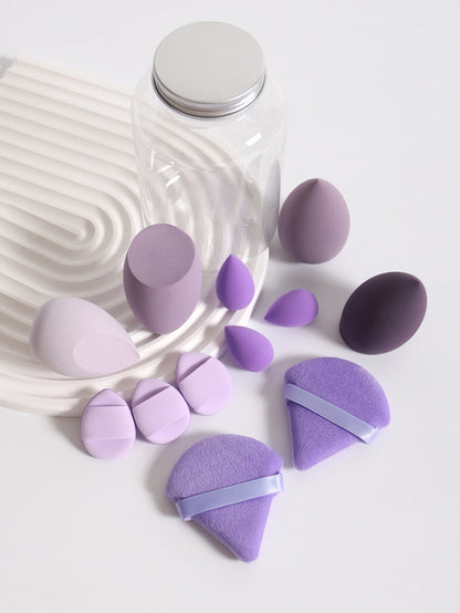 12-Piece Makeup Sponge & Puff Set – Multi-Colour, Soft Blend Finish