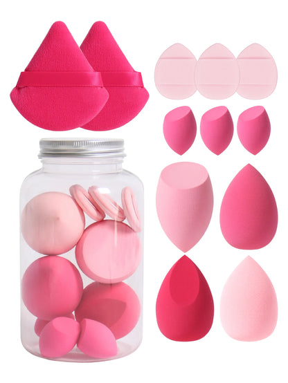12-Piece Makeup Sponge & Puff Set – Multi-Colour, Soft Blend Finish