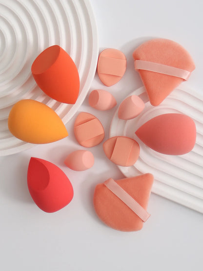 12-Piece Makeup Sponge & Puff Set – Multi-Colour, Soft Blend Finish