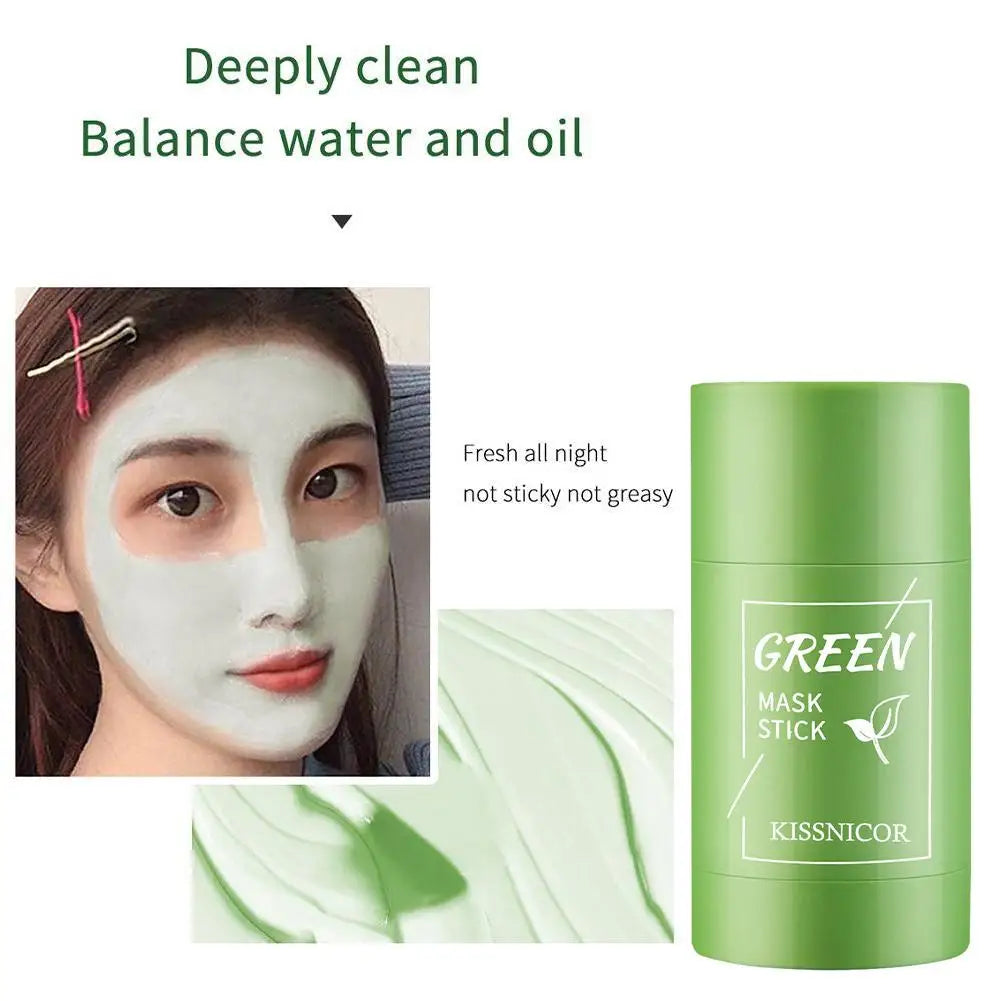Face Clean Mask Green Tea - Shrink pores Deep Blackhead Remover facial Cleansing Moisturizing Mask 40g