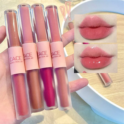 2-in-1 Lip Glaze with Moisturizing & Long-Lasting Formula
