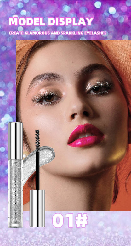 QiBest Glitter Mascara – 4D Silk Fiber Eyelash Lengthening, Curling & Waterproof Mascara
