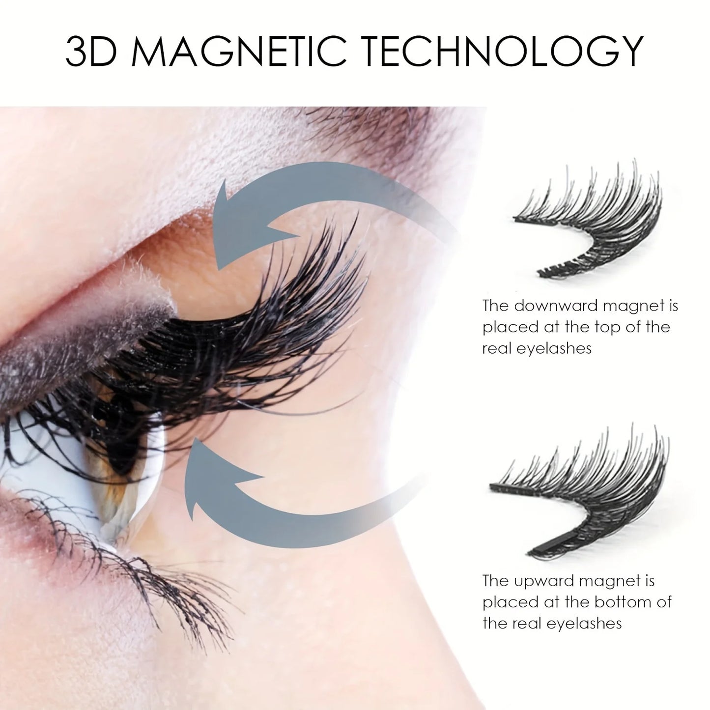 Magnetic 3D DIY Eyelash Set – Natural, Fluffy, & Reusable