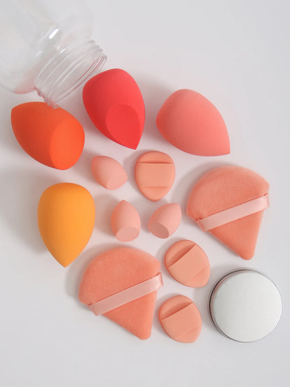12-Piece Makeup Sponge & Puff Set – Multi-Colour, Soft Blend Finish