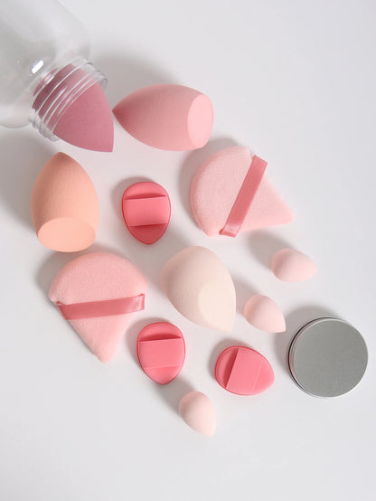 12-Piece Makeup Sponge & Puff Set – Multi-Colour, Soft Blend Finish