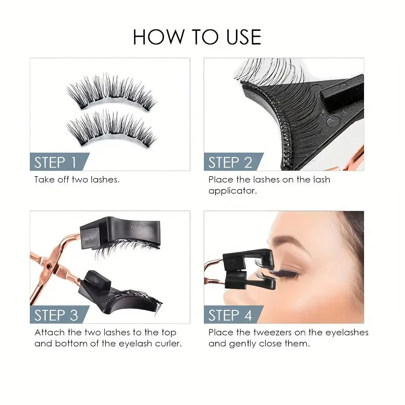 Magnetic 3D DIY Eyelash Set – Natural, Fluffy, & Reusable