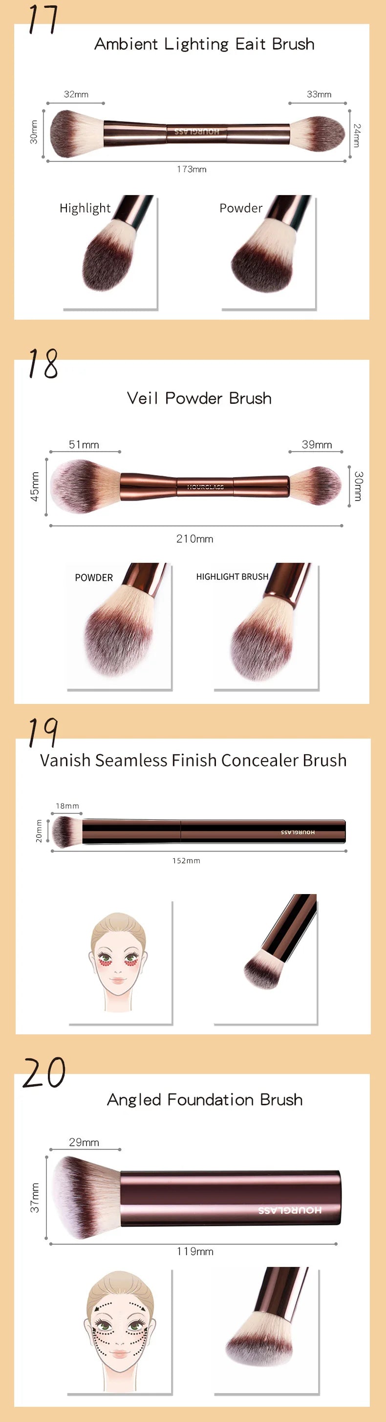 Hourglass Professional Makeup Brush Collection – Premium Performance, Precision Results