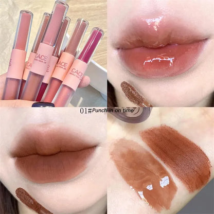 2-in-1 Lip Glaze with Moisturizing & Long-Lasting Formula