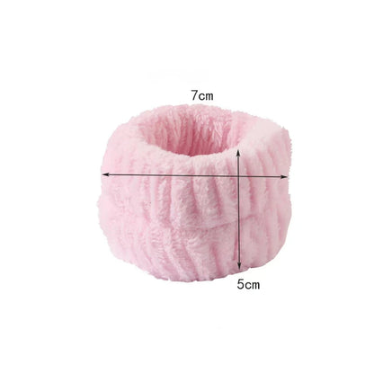 Fluffy Bubble Headband & Wristband Set – For Skincare, Makeup & Face Washing