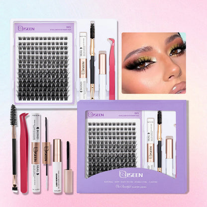 DIY Eyelash Extension Kit – Individual Cluster Lashes with Bond, Seal, Remover & Tools