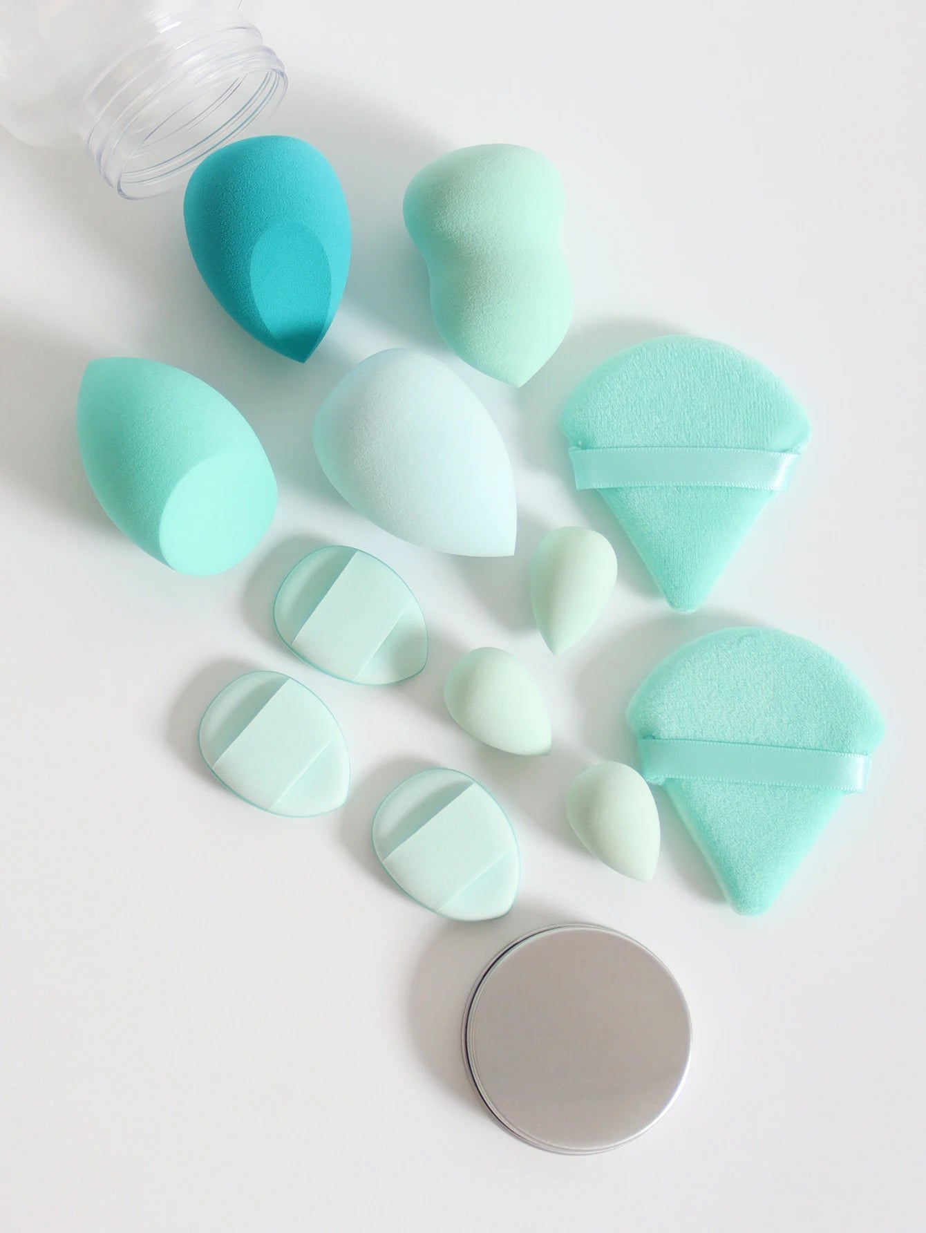 12-Piece Makeup Sponge & Puff Set – Multi-Colour, Soft Blend Finish