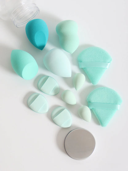 12-Piece Makeup Sponge & Puff Set – Multi-Colour, Soft Blend Finish