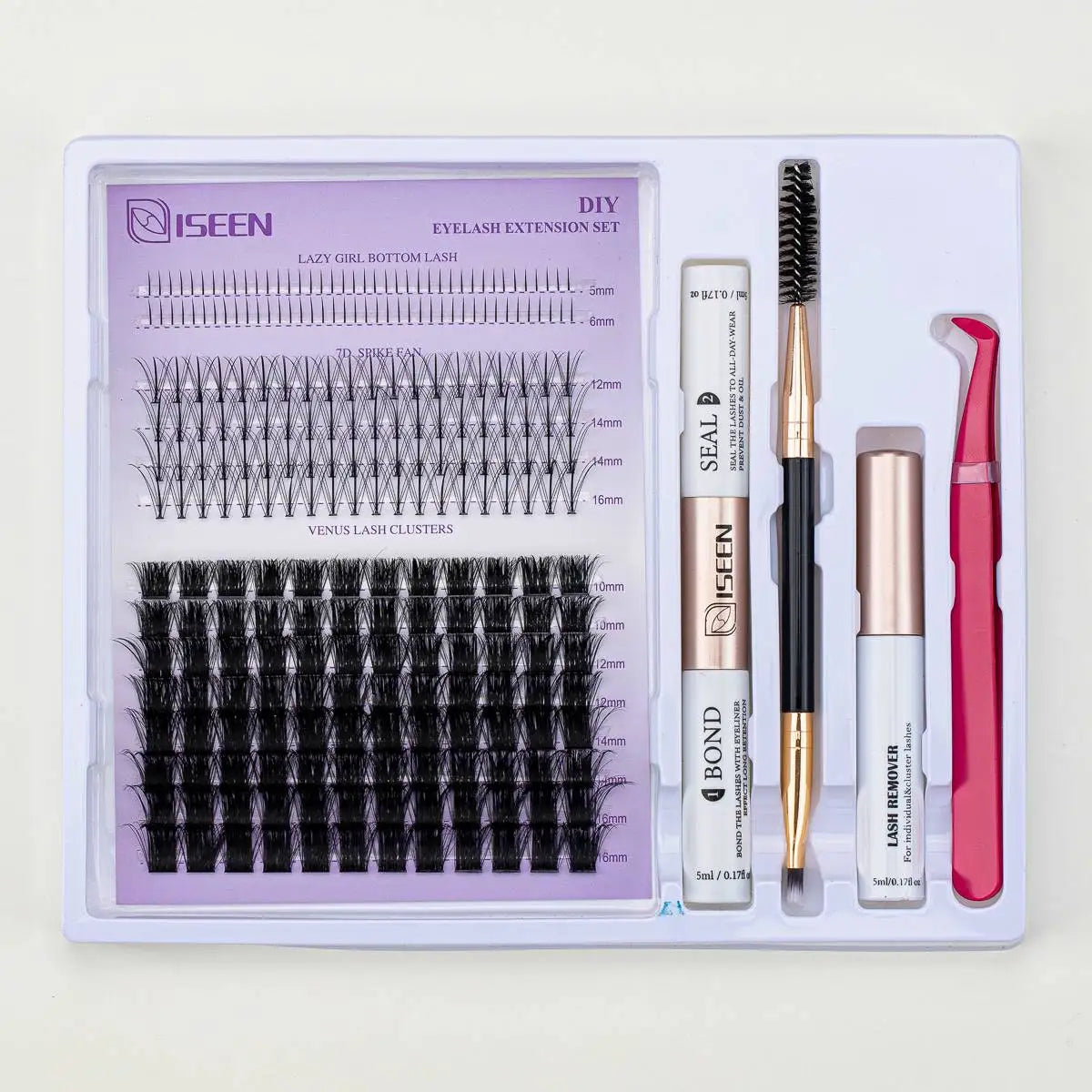 DIY Eyelash Extension Kit – Individual Cluster Lashes with Bond, Seal, Remover & Tools