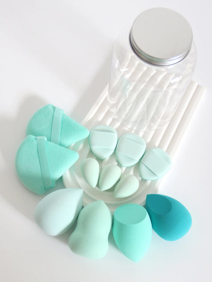12-Piece Makeup Sponge & Puff Set – Multi-Colour, Soft Blend Finish