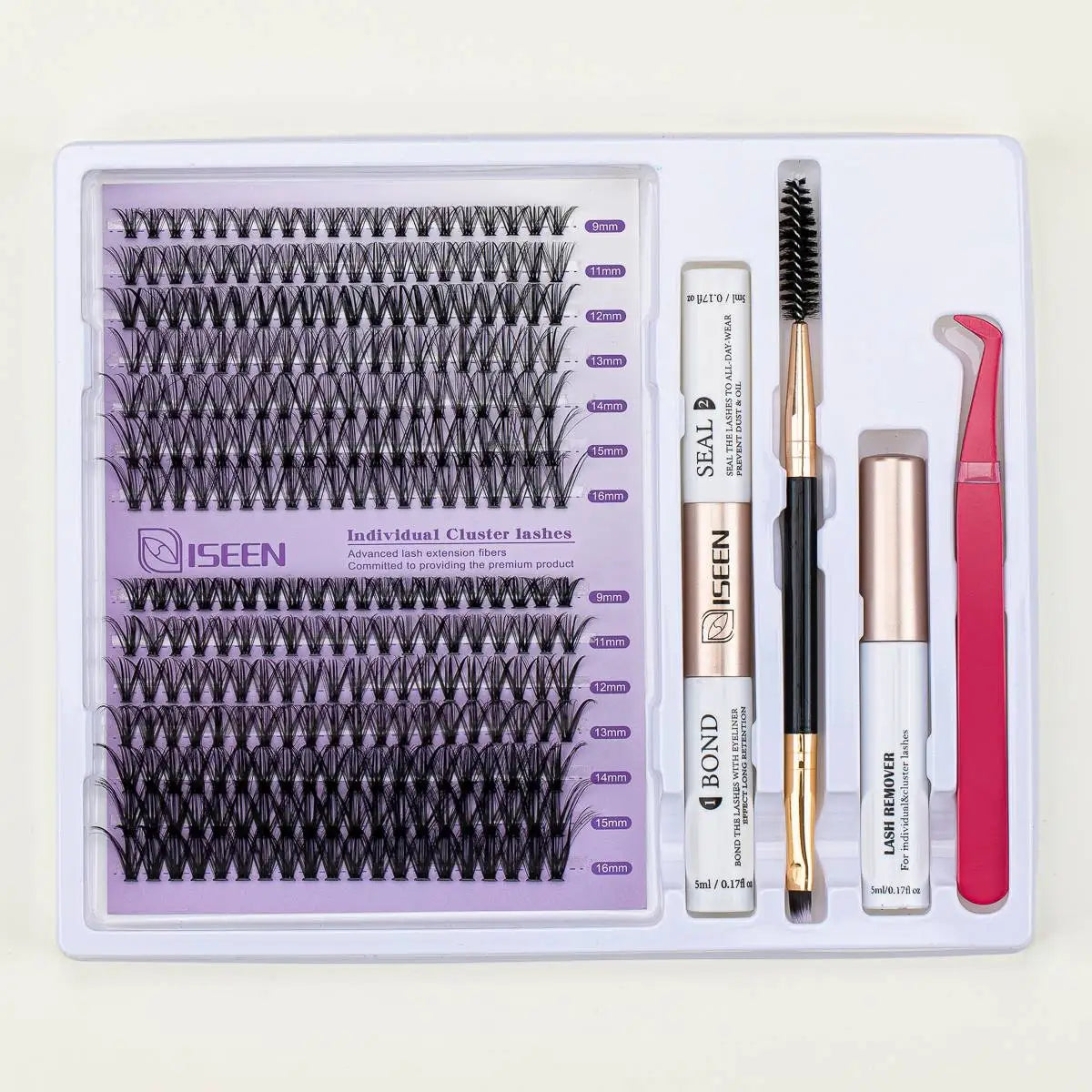 DIY Eyelash Extension Kit – Individual Cluster Lashes with Bond, Seal, Remover & Tools