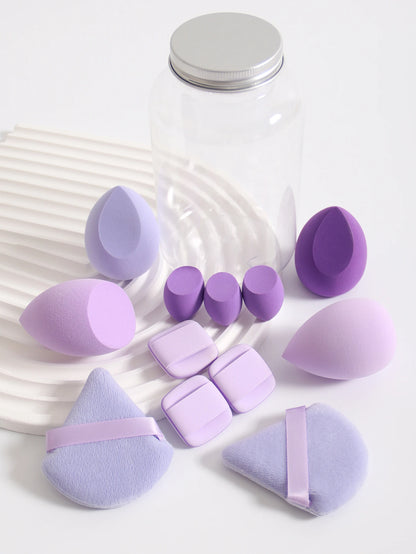 12-Piece Makeup Sponge & Puff Set – Multi-Colour, Soft Blend Finish