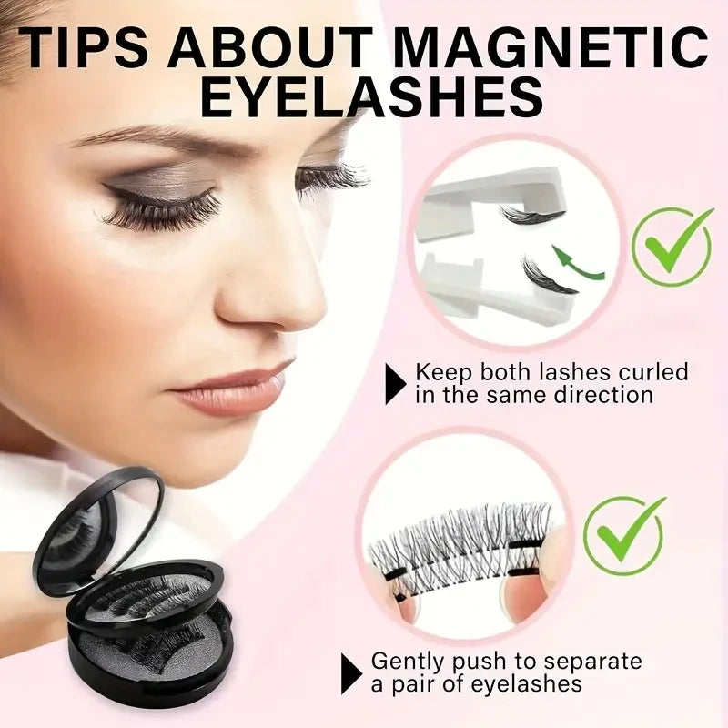 Magnetic 3D DIY Eyelash Set – Natural, Fluffy, & Reusable
