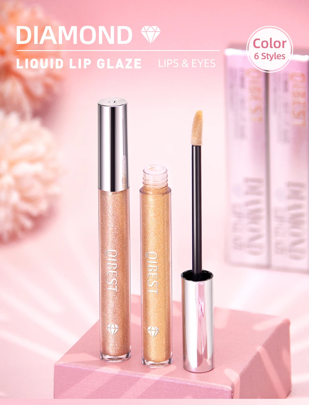 Diamond Liquid Lip Glaze – Hydrating, Shimmering & Long-Lasting Shine