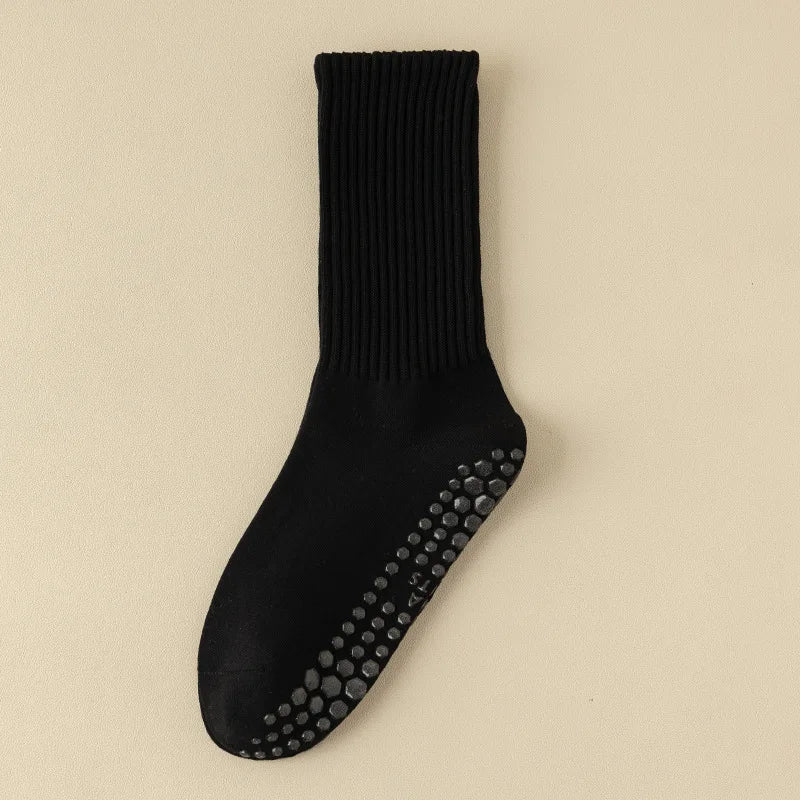 Anti-Slip Yoga Crew Socks for Women – Custom Logo Pilates, Dance, Fitness Grip Hosiery