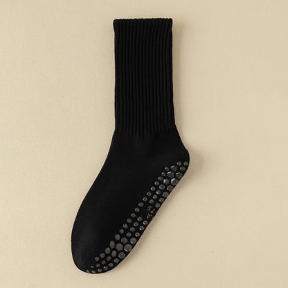 Anti-Slip Yoga Crew Socks for Women – Custom Logo Pilates, Dance, Fitness Grip Hosiery