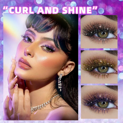 QiBest Glitter Mascara – 4D Silk Fiber Eyelash Lengthening, Curling & Waterproof Mascara