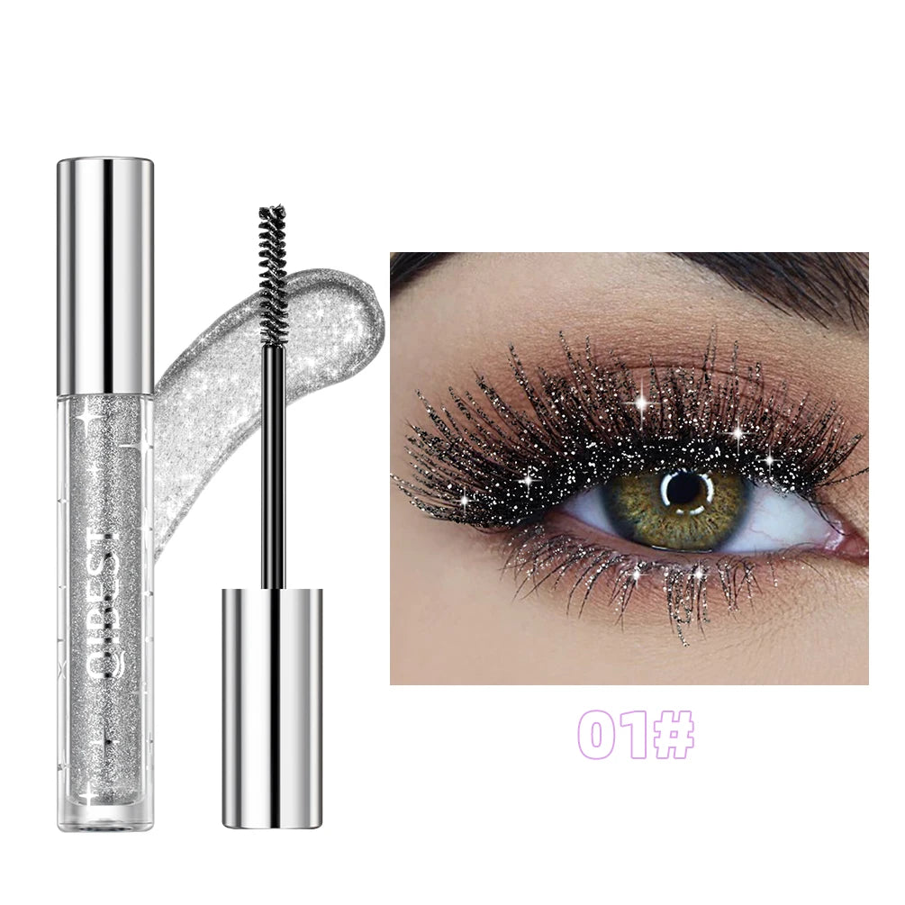 QiBest Glitter Mascara – 4D Silk Fiber Eyelash Lengthening, Curling & Waterproof Mascara