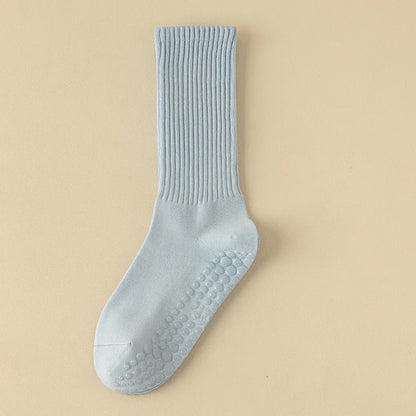 Anti-Slip Yoga Crew Socks for Women – Custom Logo Pilates, Dance, Fitness Grip Hosiery