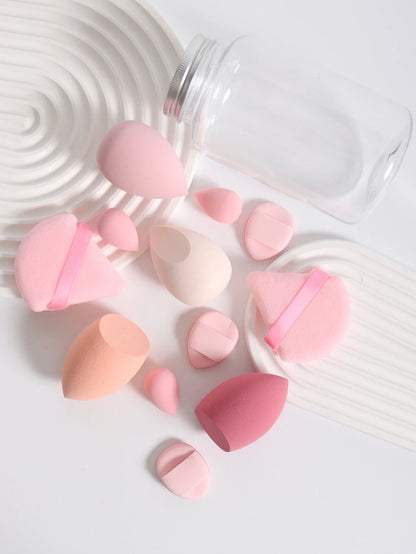 12-Piece Makeup Sponge & Puff Set – Multi-Colour, Soft Blend Finish